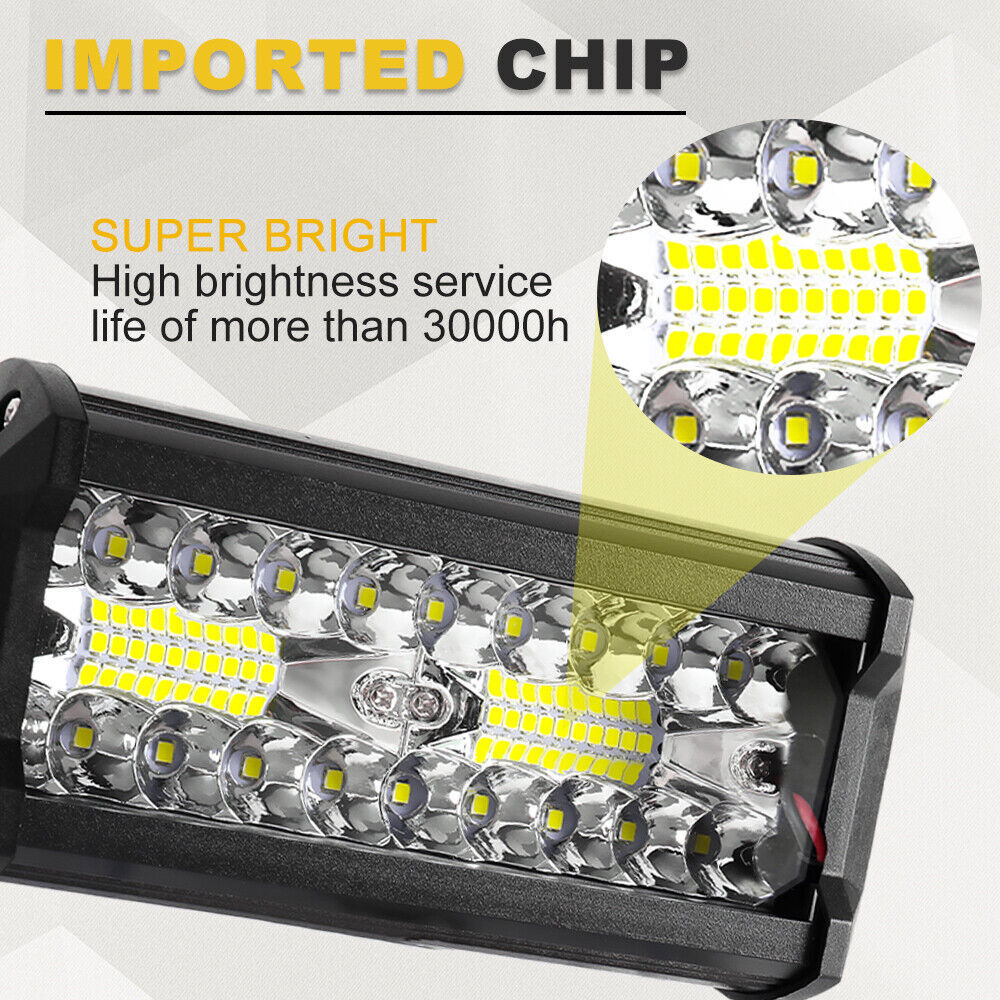 2PCS 6inch LED Work Light Bar Flood Spot For Boat Fishing Boating Night Fog Lamp