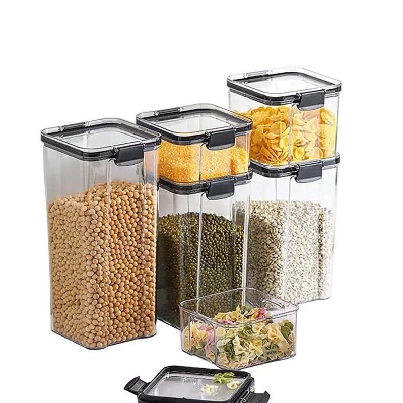 Food Storage Containers Airtight Cans Plastic Storage Boxes Stackable Food