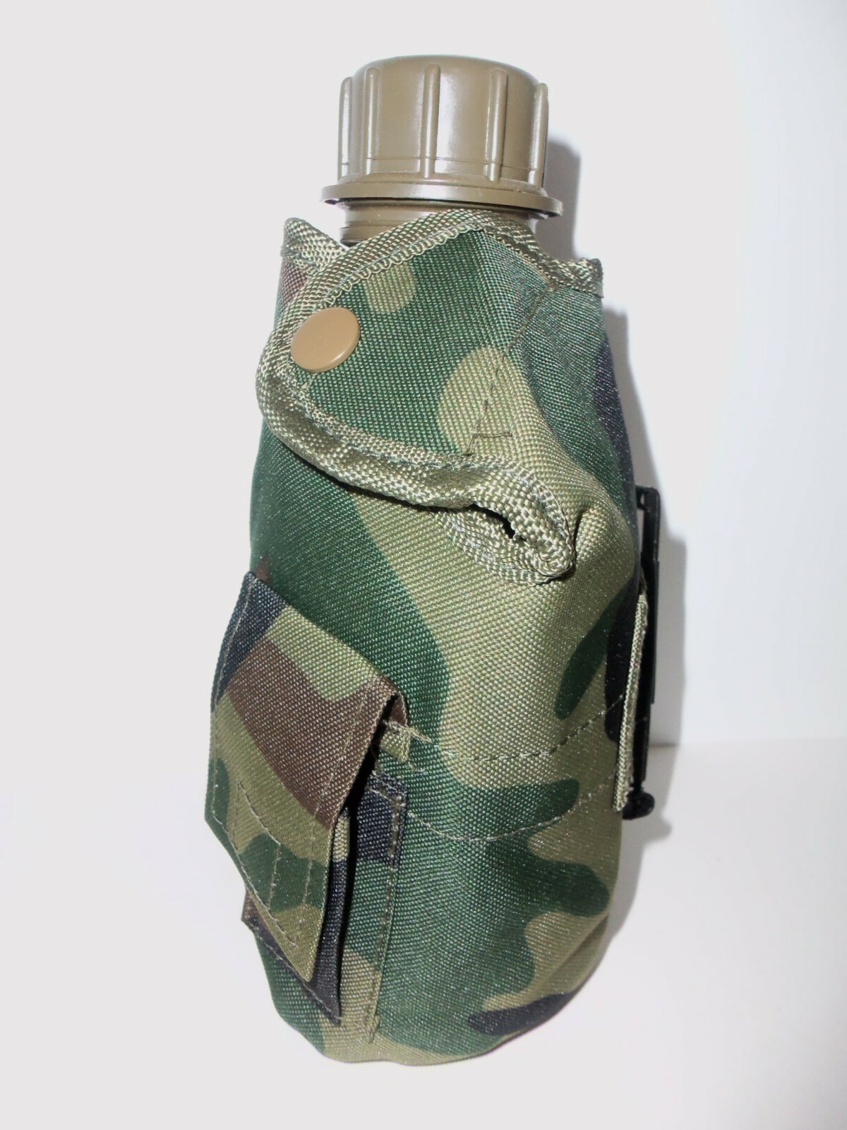 NEW 2 Pack Tactical Military 1qt Canteen COVER w Alice Clips Pouch WOODLAND CAMO