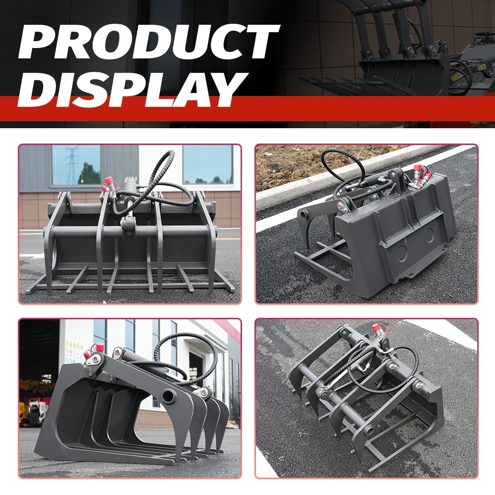 HY480C FREE SHIP/unloading Mini Skid Steer Loader 23HP +Grapple+Stump Crusher