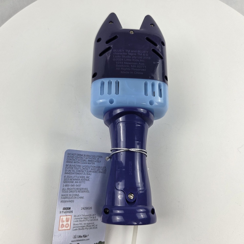 Bluey Hand-Held Motorized Bubble Blower Toy Bubble Holder Missing On Bottom