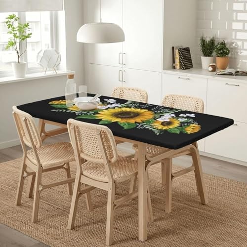 Fiokroo Sunflowers Tablecloth with 60" x 30" (Rectangular) Sunflowers # 02