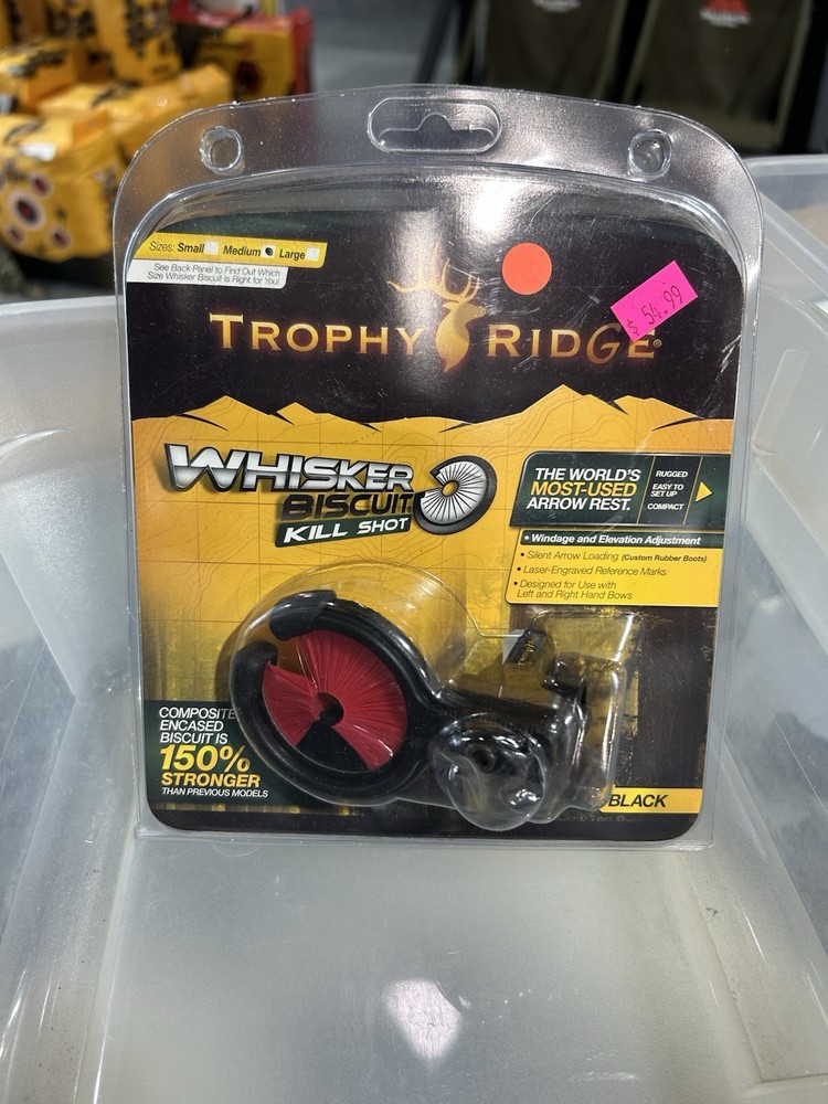 Trophy Ridge Kill Shot Whisker Biscuit Arrow Rest Medium, Red, Ambidextrous