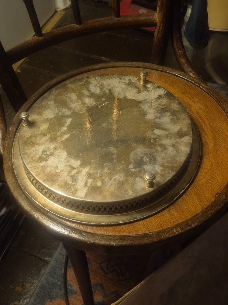 Great Hand Made Silver Moroccan Or Middle Eastern? Round Tray