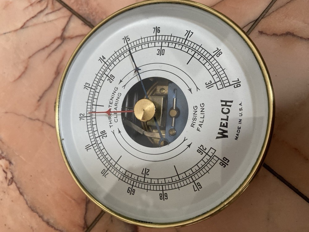 Vintage Welch Brass Barometer