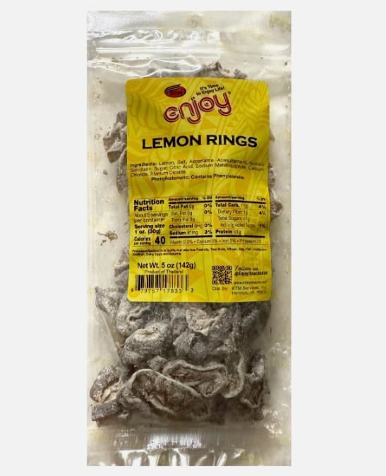 Enjoy Dried Lemon Rings 5 oz Bag