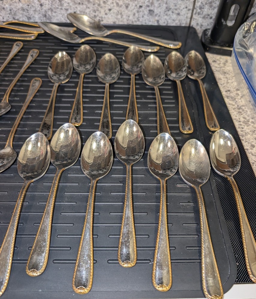 102 Piece Gorham Stainless Steel Silverware And Serving Set.