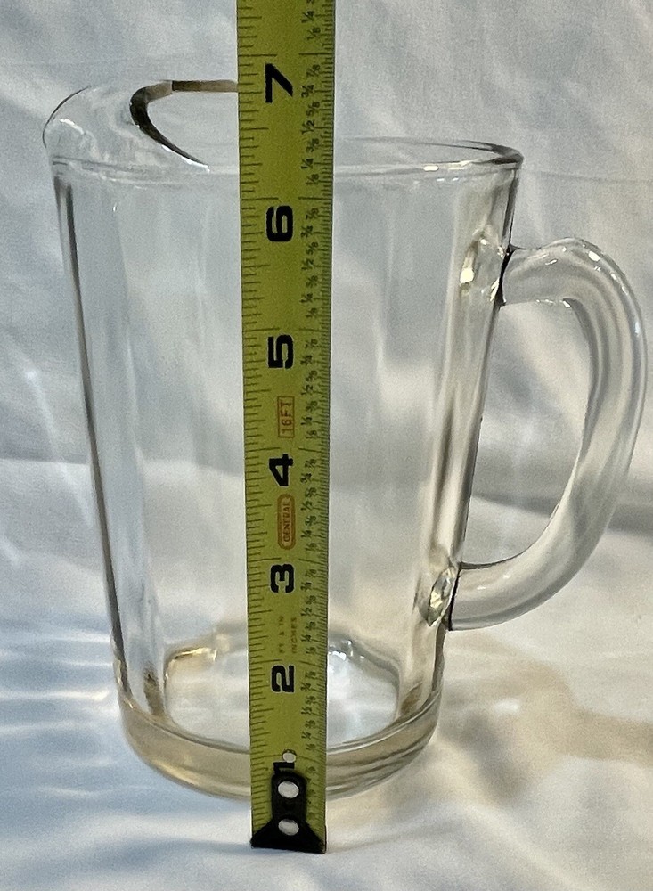 Vintage 1940s Optics Pane Heavy Glass Water Pitcher unknown pattern