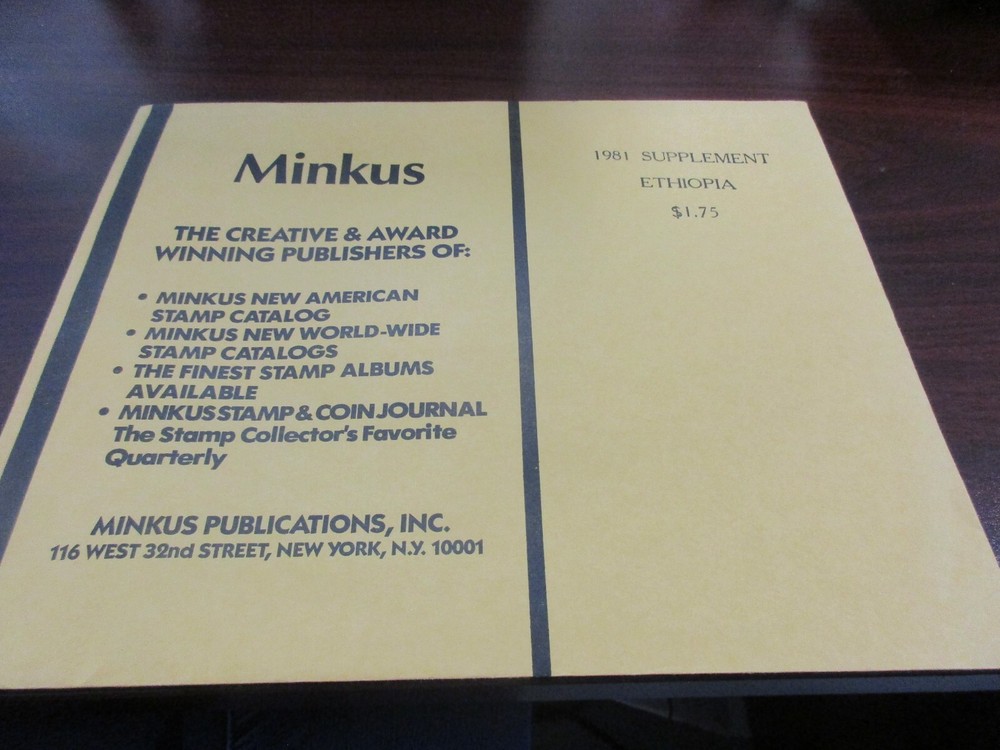 "MINKUS" 1981 ALBUM PAGES  SUPPLEMENT ETHIOPIA, LIBERIA    W/FREE SHIPPING!!!
