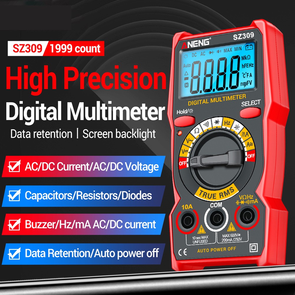 SZ309 Multimeter 1999 Count High Electrical Tester V3U3