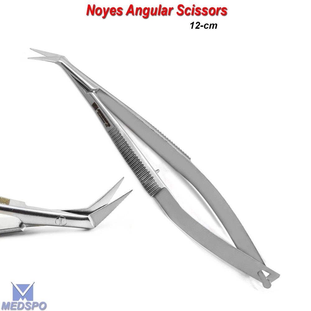 Ophthalmic Dissecting Micro Surgical Noyes Angular Spring Action Scissors CE