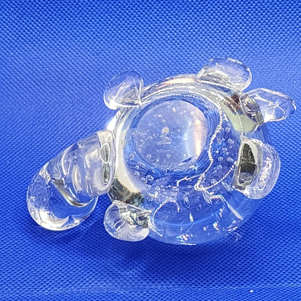 Clear Glass Turtle Controlled Bubble Figurine Paperweight