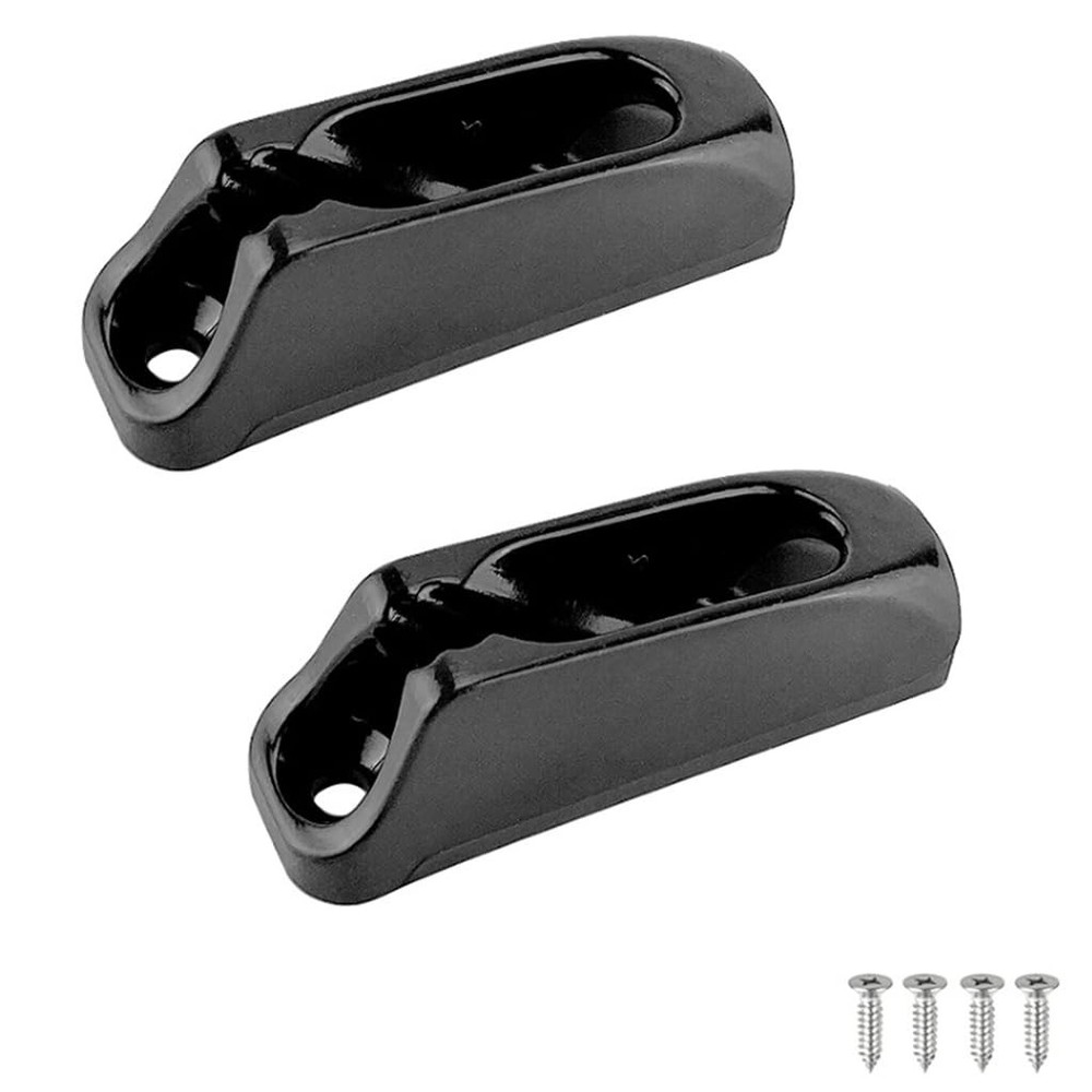 2 Pack Black Nylon Kayak Cord Lock Rope Cleats