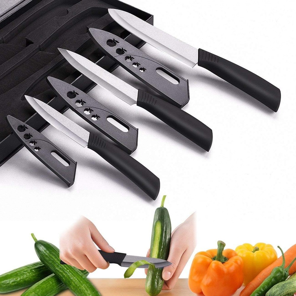 Cutlery Ceramic Knife Set,Rust Proof 4" Paring 5" Utility 6" Chef Knife