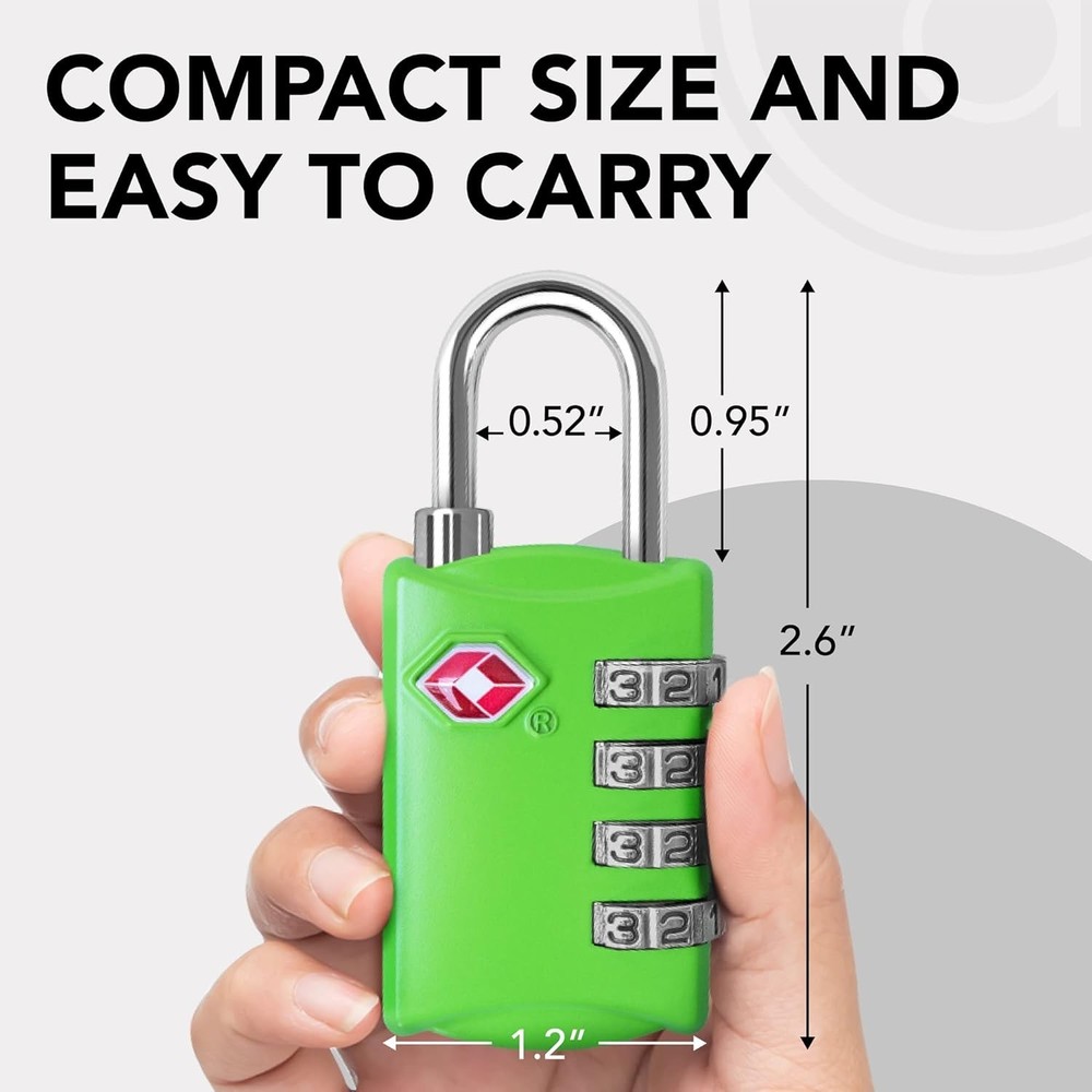 Durable TSA Approved Locks - Versatile 4-Digit Keyless Security for Travel
