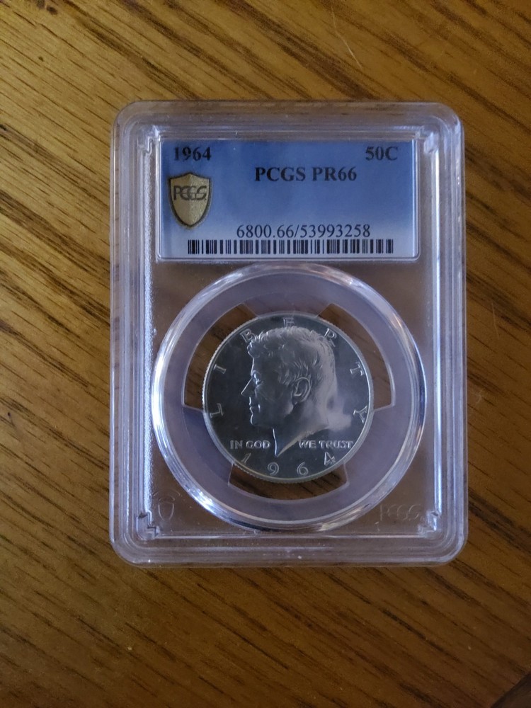 1964 Kennedy Silver Half Dollar PCGS PR66  90% Silver