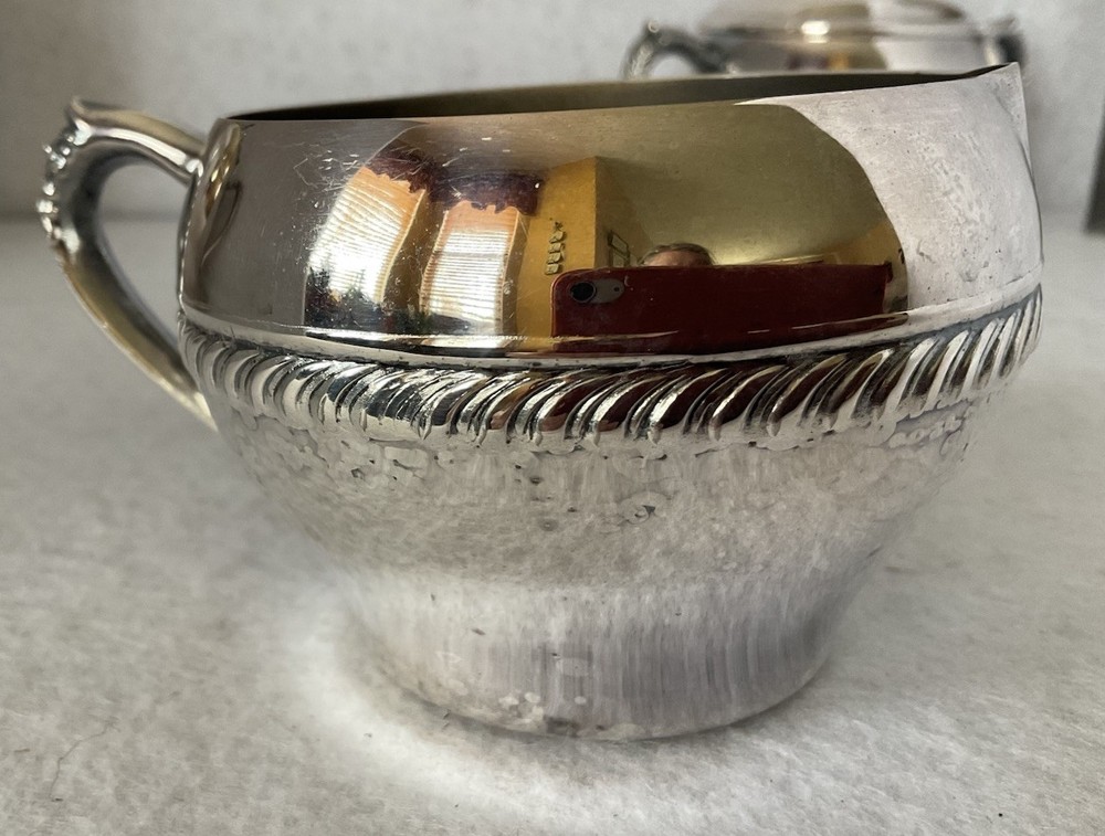 Pilgrim Silver Plated Tea Set Pot Creamer Lidded Sugar Bowl