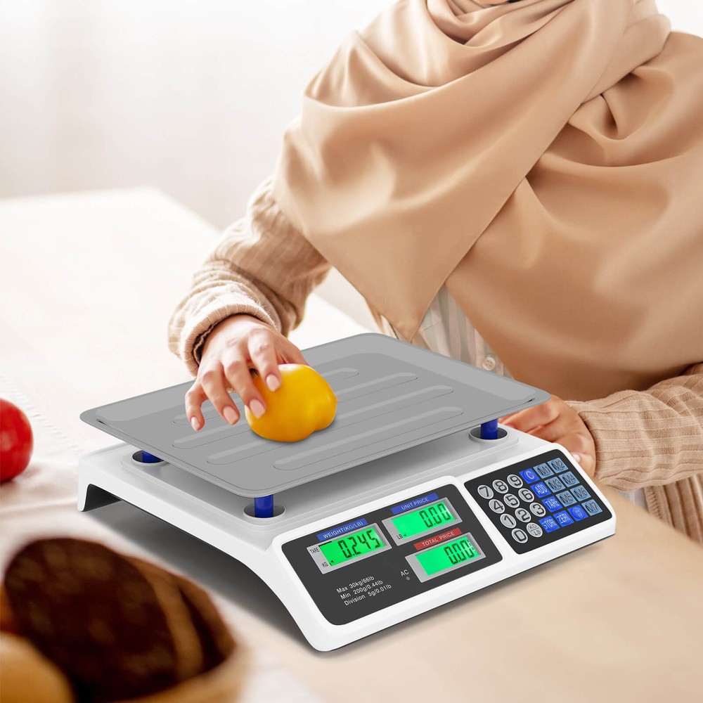 66lb Price Computing Scale w/ Dual LCD Displays & Rechargeable Battery