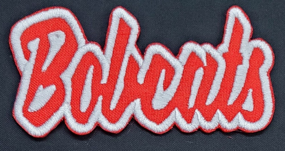 Bobcats Text Embroidered Applique Iron On Patch Various Sizes Customize