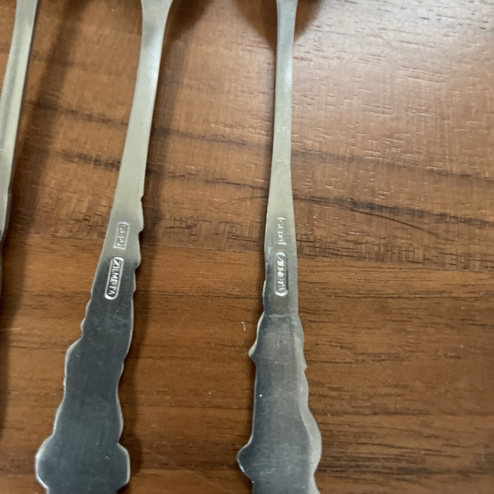 VintageGero Zilmeta 7 stainless Cocktail Hors D'oeuvre Forks Floral