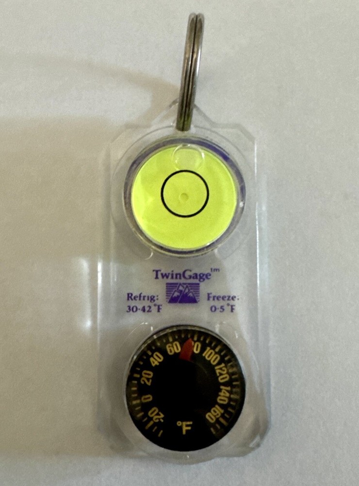 Thermometer And Bubble Level Keychain