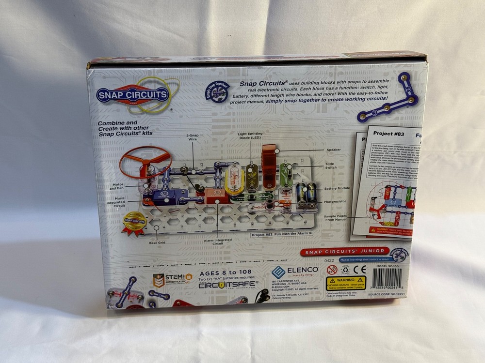 Snap Circuits Jr. SC-100 Electronics Exploration Kit, Over 100 Projects 28 Parts