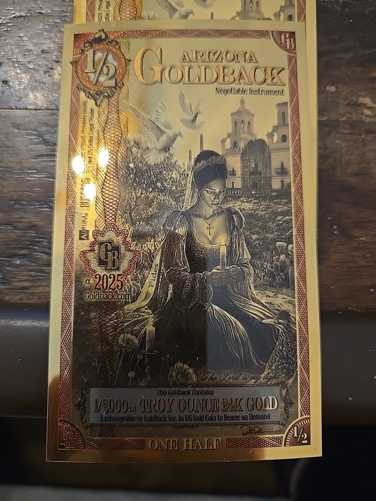 Arizona Goldback 1/2 1/2000 Oz Gold