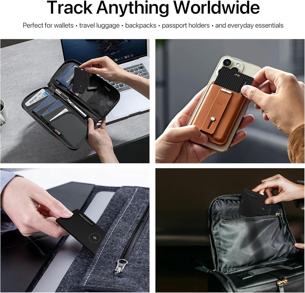 Slim Air Tag Tracker Card, Wireless Charging work w iPhone[Apple MFi Certified]