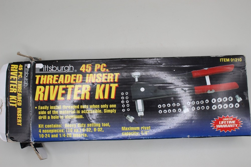 Pittsburgh Threaded Insert Riveter Kit 38 Pieces #1210