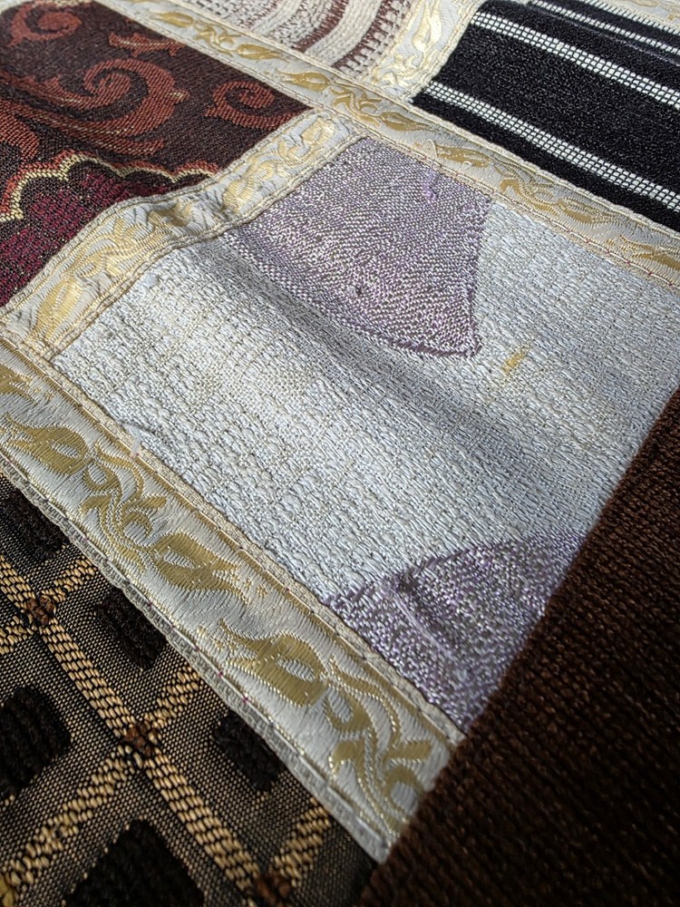 Handmade Patchwork Table Runner 56x19 Earth Tone Quilted Decor