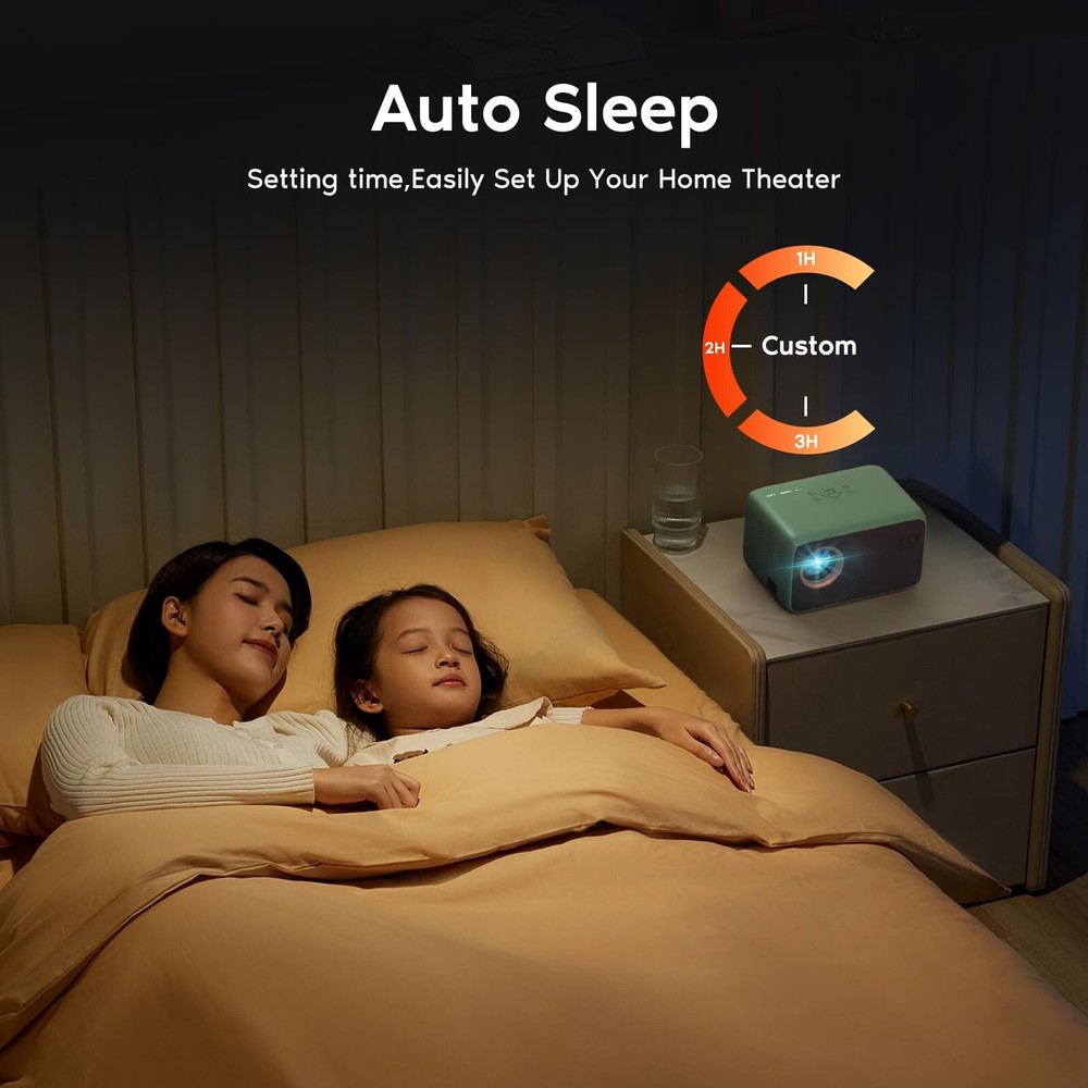 【Electric Focus】Mini Projector with WiFi and Bluetooth, Portable M