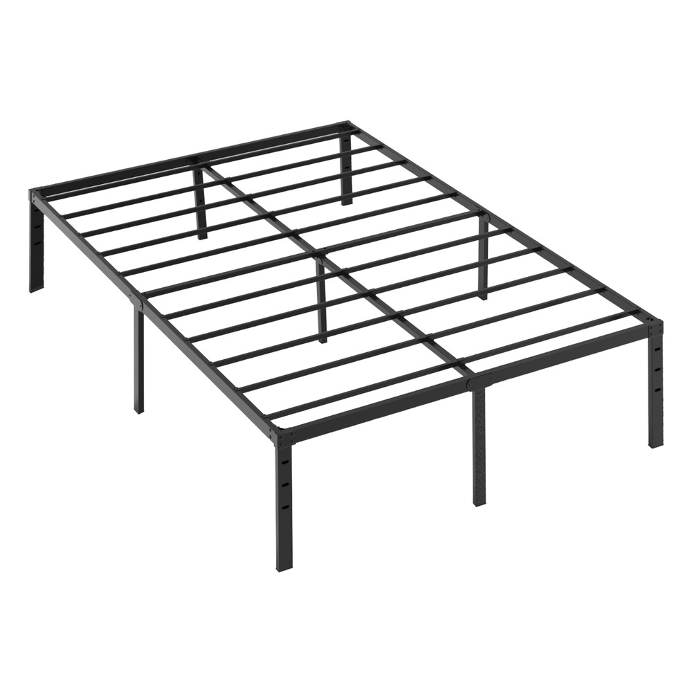 Black Full Size Simple Basic Platform Metal Bed Frame - 14 Inch Bed Height