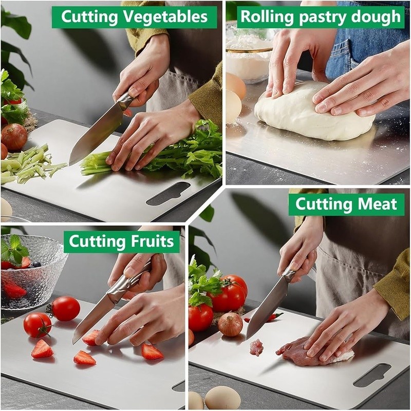 Titanium Cutting Board Set 3PCS Double Sided Lightweight Easy Clean Kitchen Tool