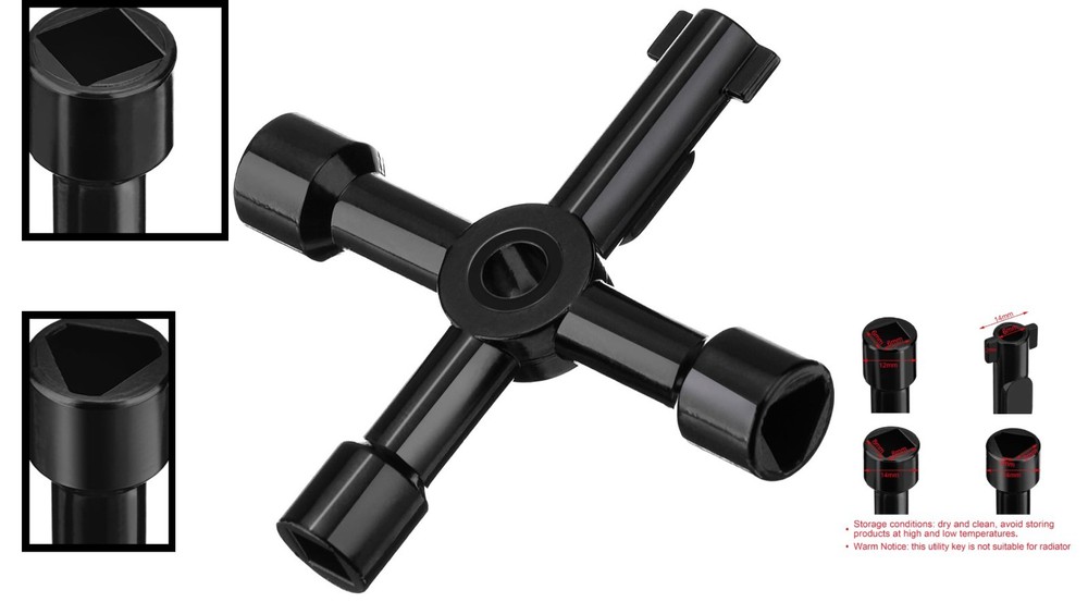 Lightweight Multi-Functional Utility Key in Black for Convenient Access - 7.2 cm