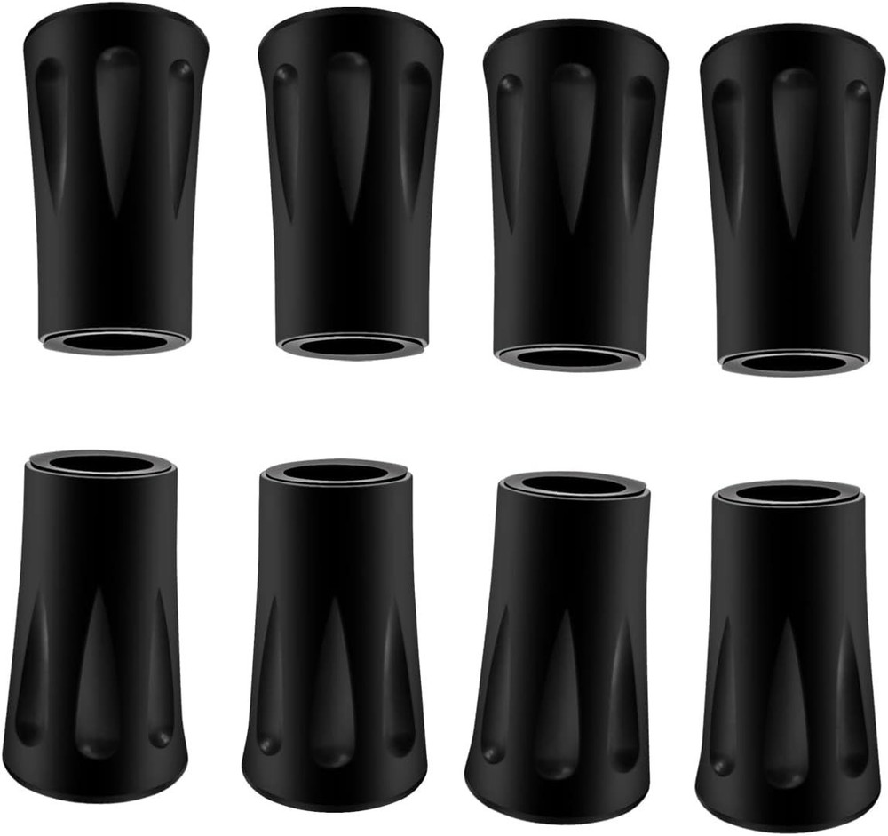 8 Durable Rubber Trekking Pole Tips - Essential Hiking Accessories for Stability