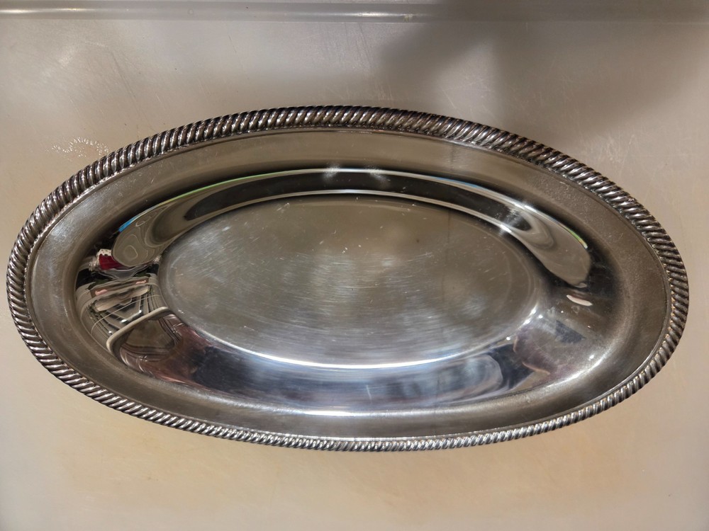Silver Serving Bowl 12" Wide