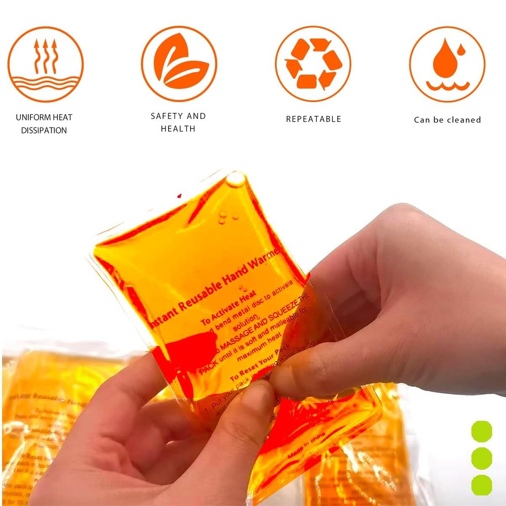 Reusable Snap Heat Pack Hand Warmer Click Activated Pocket Pouch