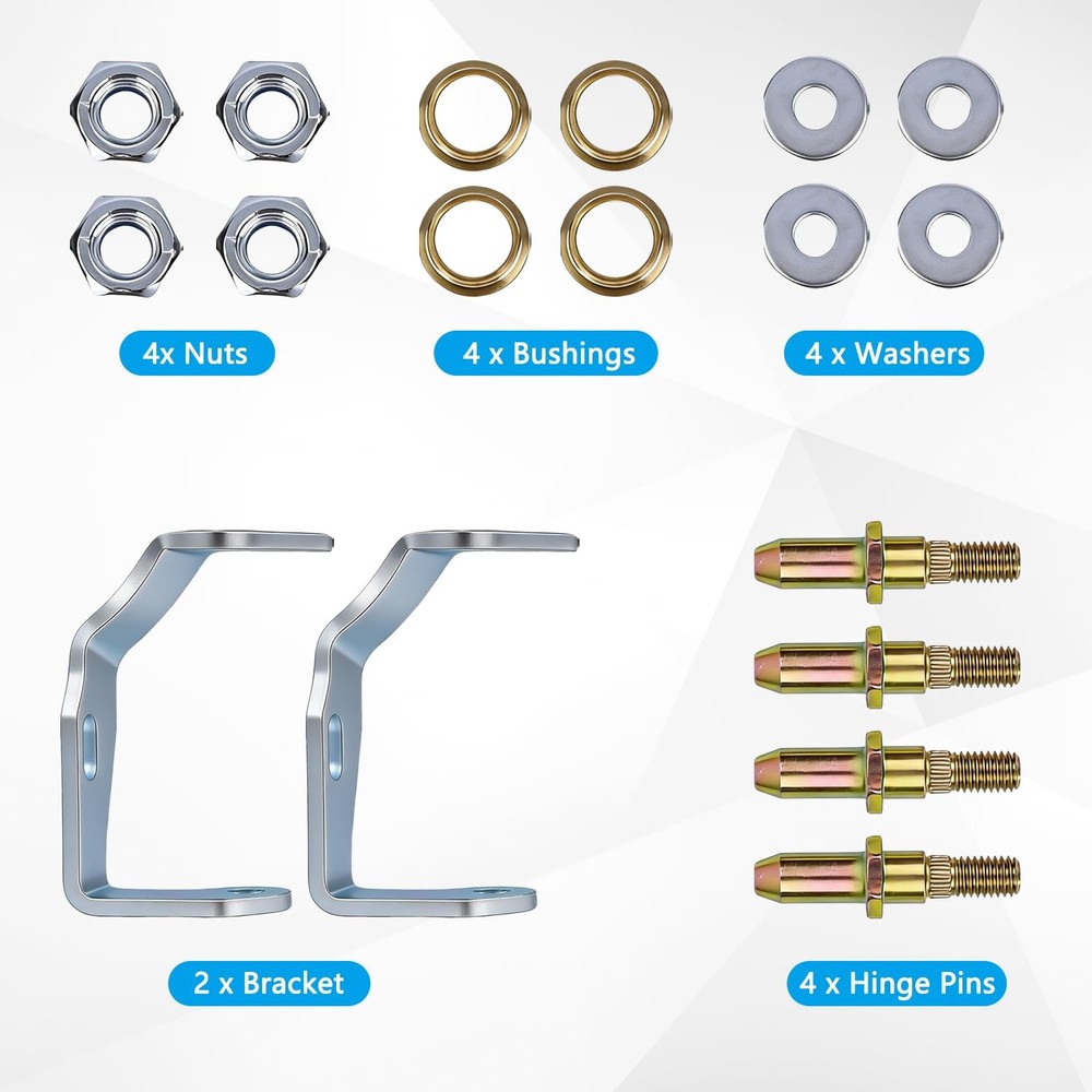 Door Hinge Pin and Bushing Kit Front Driver Side Compatible with 1999-2007 Ch...