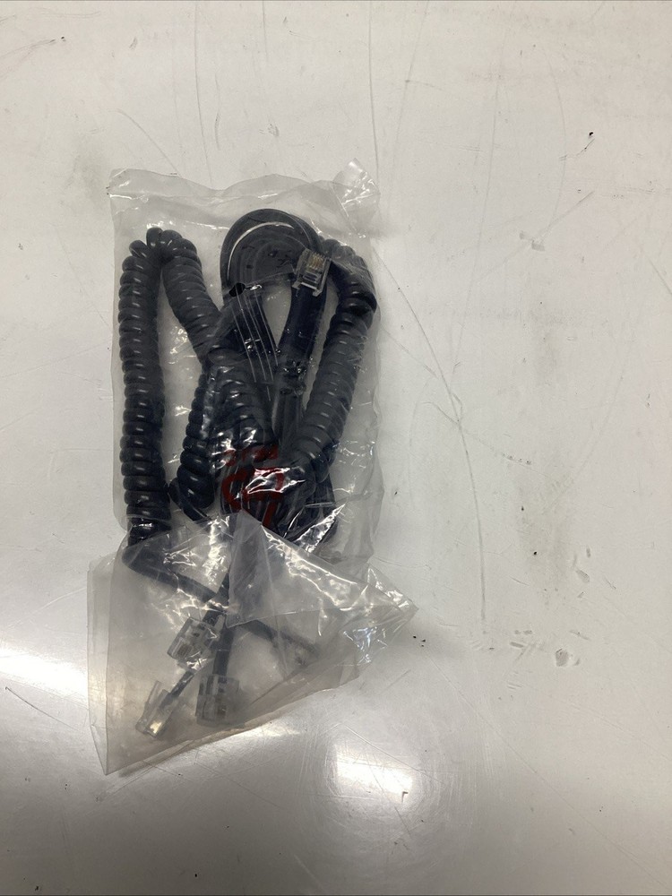 Black Coiled Telephone Handset Cords P-582