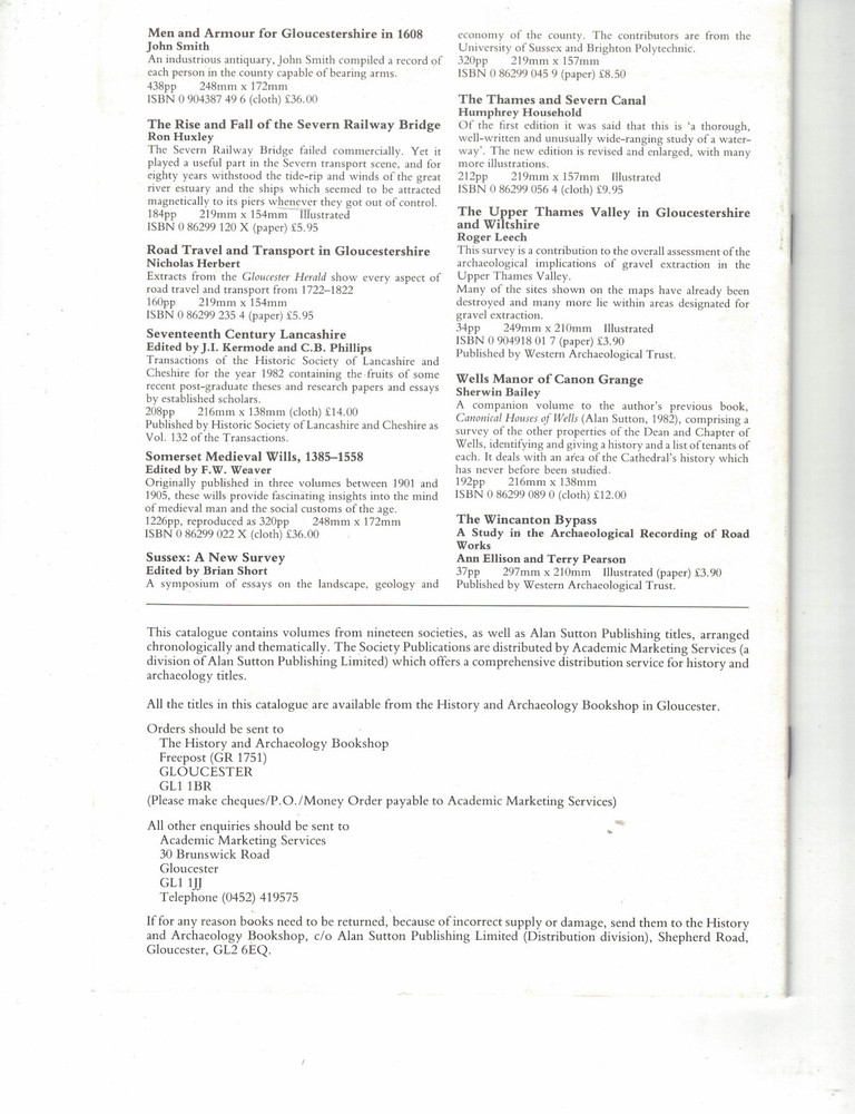 Alan Sutton Academic Catalogue 1988-89