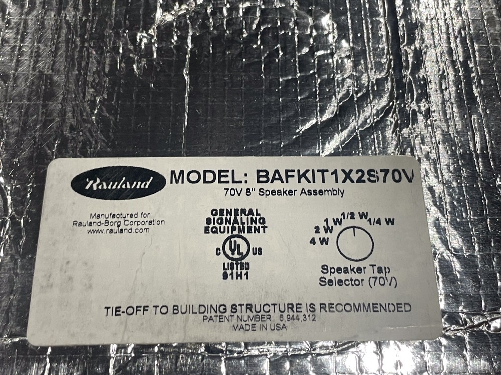 Rauland Communications BAFKIT1X2S70V Ceiling Speaker Assembly NEW