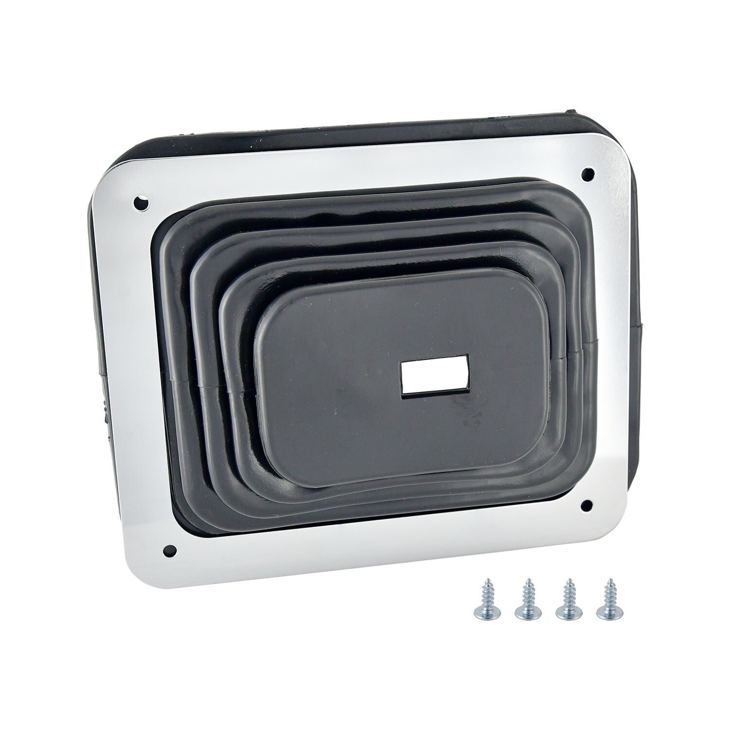 Universal Small Hurst Style Rubber Shifter Boot W/ Trim Plate 5-1/2" x 6-3/4"