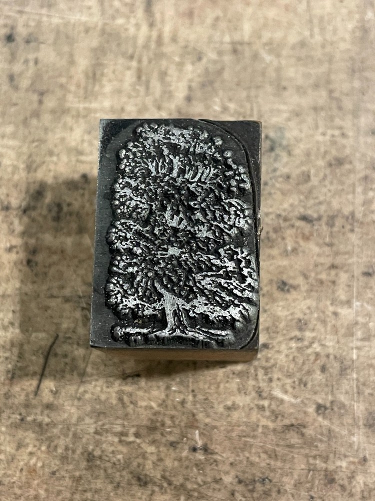 Printing Letterpress Printers Block Small Tree (913)