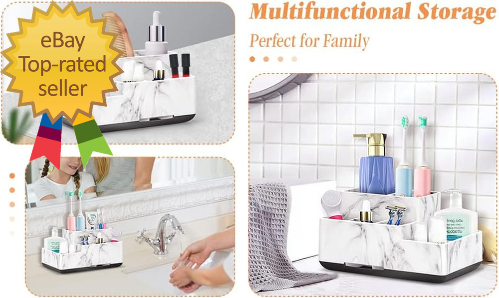 Detachable Toothbrush and Toothpaste Holder for Bathroom Countertop