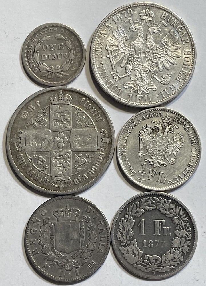 1800’s World Silver Coins - Cleaned
