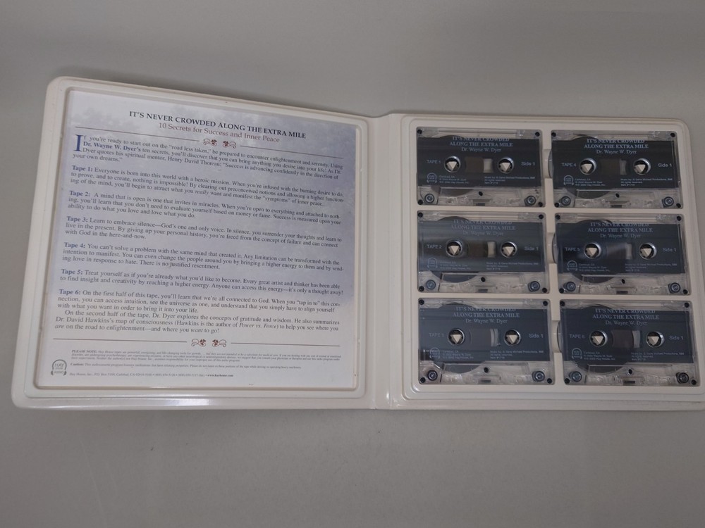 2002 Wayne Dyer It's Never Crowded Along The Extra Mile 6-Cassette Tape Program