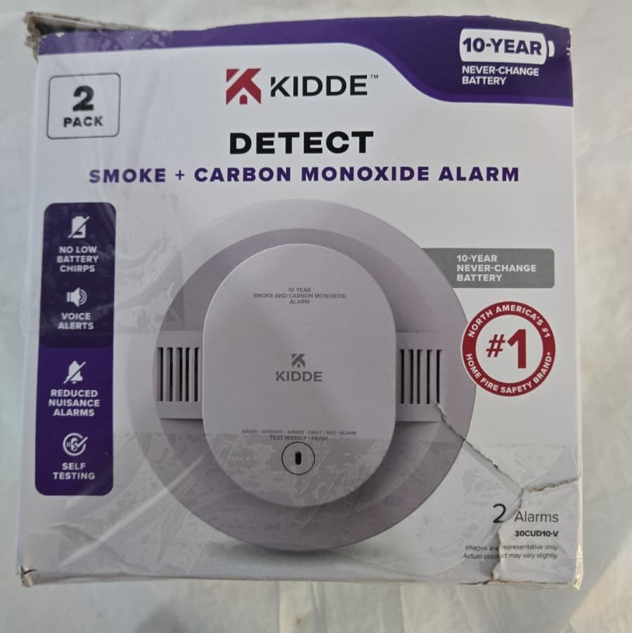 Kidde Smoke & Carbon Monoxide Detector, Voice Alerts,LED Warning Light Indicator
