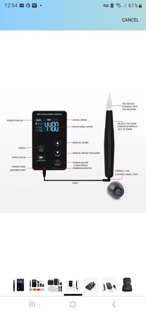 Permanent Makeup Pen Machine Tattoo Pen Touch Screen Panel Power Supply 10PCS...