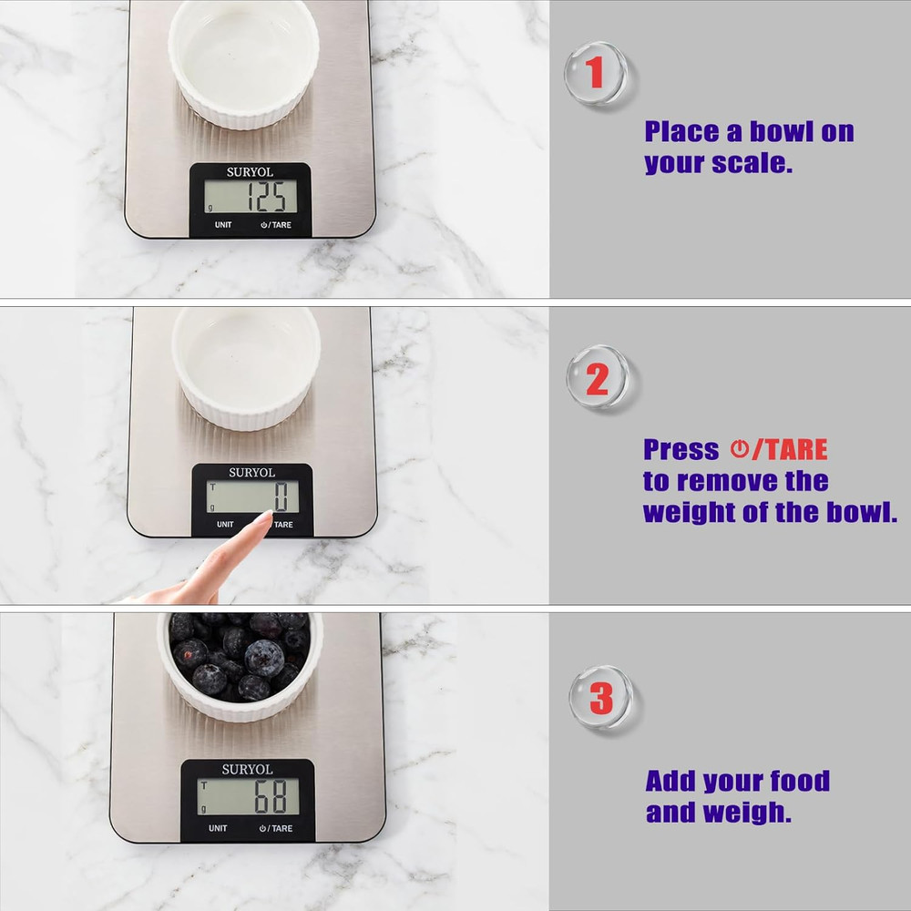 Food Kitchen Scale High-Precision Digital Scale Accurate Weighing for Baking