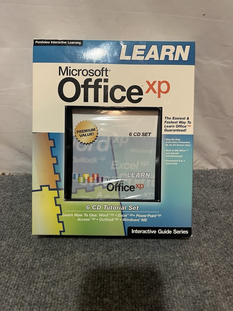 2001 Microsoft Office XP 6 CD Set NIB